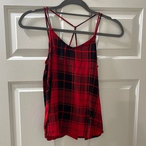 Strappy plaid tank